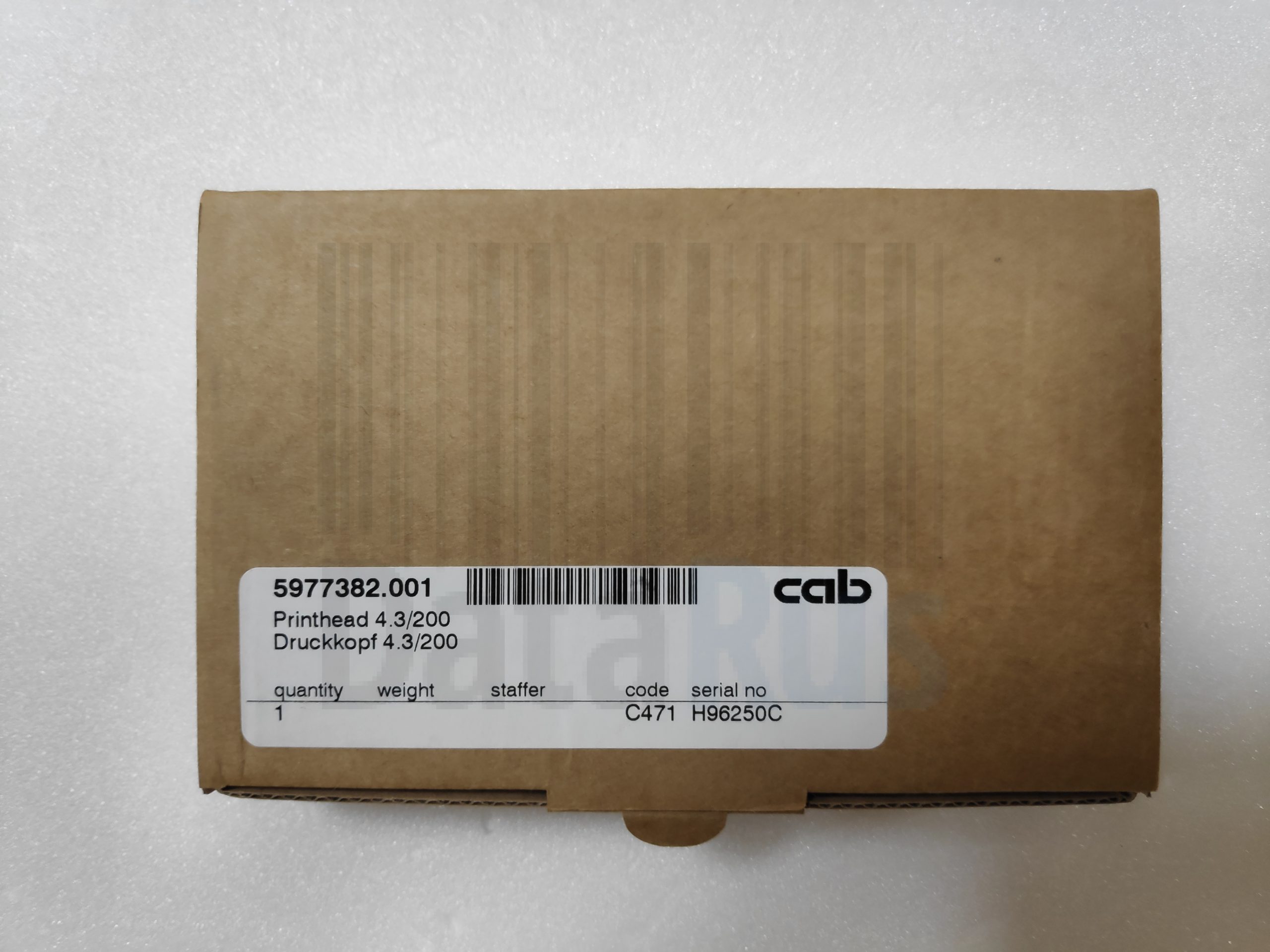 Термоголовка Cab 4.3, 5977382.001, (108 Mm) – 200 DPI. коробка